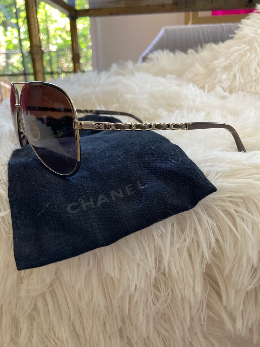 Chanel Aviator Sunglasses Gold/Brown Gradient